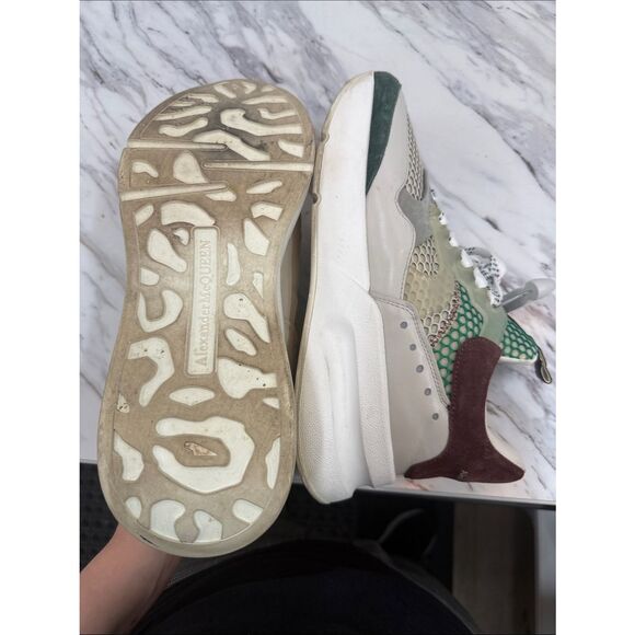 Alexander McQueen Green, Cream and Beige Mesh Runner Sneakers main image 7